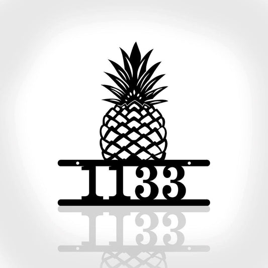 Metal Address Sign, Custom Metal Pineapple Address Sign Cut Metal Sign Metal Wall Art Metal House Sign
