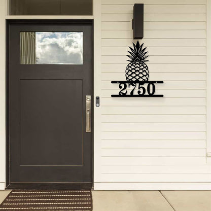 Metal Address Sign, Custom Metal Pineapple Address Sign Cut Metal Sign Metal Wall Art Metal House Sign