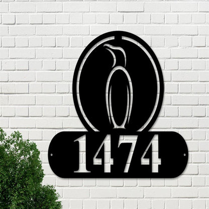 Metal Address Sign, House Number Plaque, Metal 4 Digit Copper Address Plaque Metal House Number Address Sign House Number