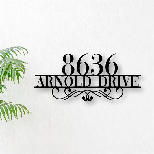 Metal Address Sign, House Number Plaque Vertical Address Sign Door Number Metal House Number Metal Art Address Number Number Sign