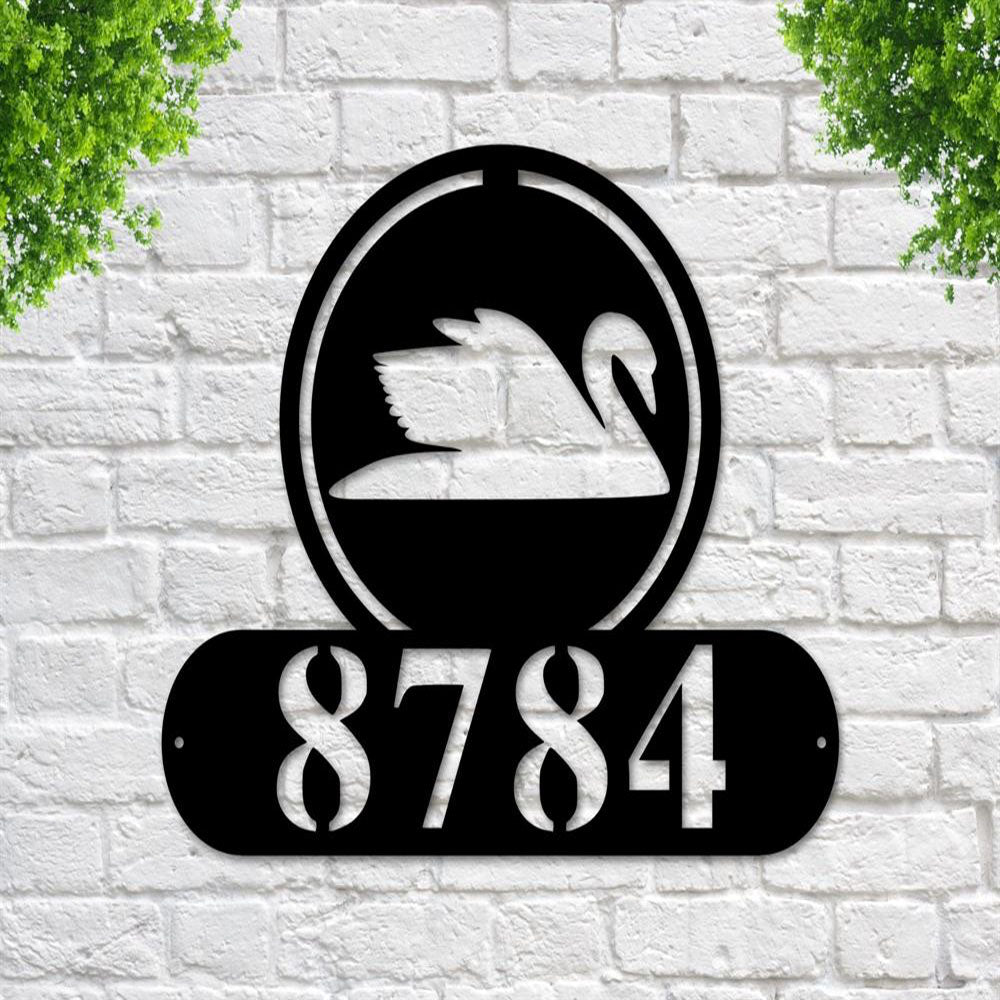 Metal Address Sign, House Number Sign Metal Address Plaque Outdoor Hanging House Number Oval Metal House Numbers Metal Sign Address Sign
