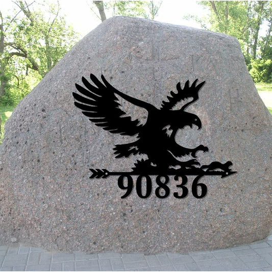 Metal Address Sign, Hunting & Fishing Metal Address Sign, Custom Address Sign, Hunter Gift, Fisherman's Gift
