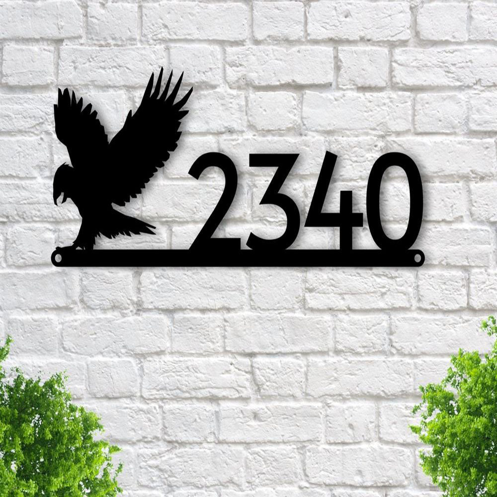 Metal Address Sign, Metal Address Numbers Rectangle Address Sign With Numbers Cutout Address Marker Sign Mailbox Numbers Address Plaque For