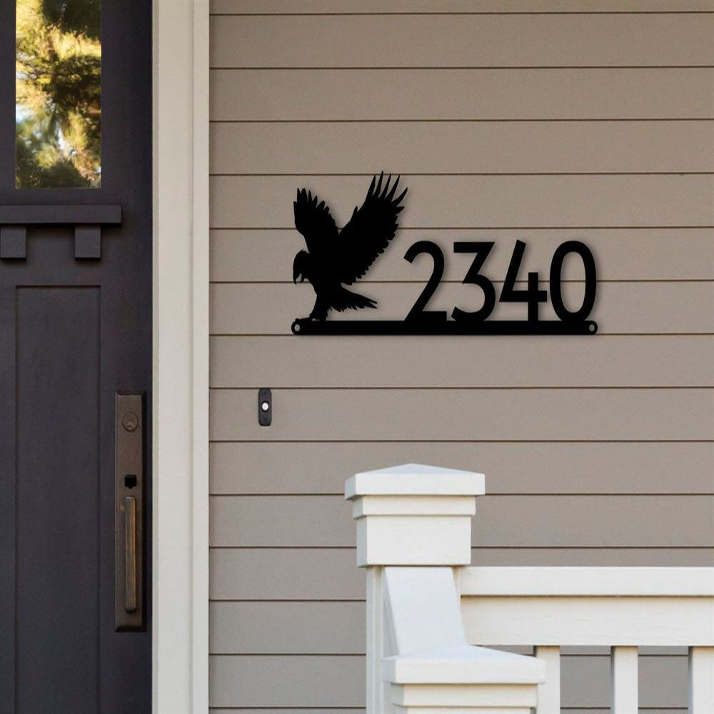 Metal Address Sign, Metal Address Numbers Rectangle Address Sign With Numbers Cutout Address Marker Sign Mailbox Numbers Address Plaque For