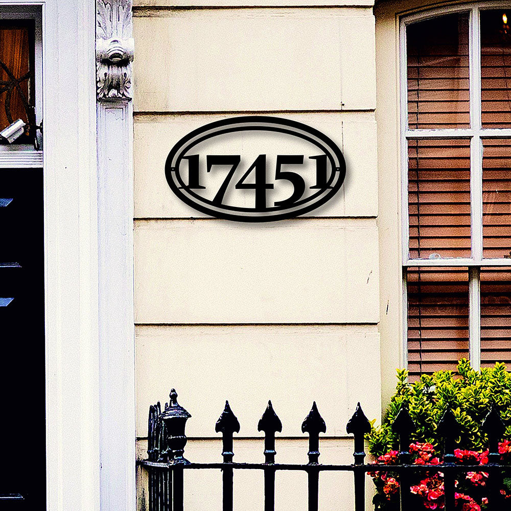 Metal Address Sign, Metal Address Sign For House Address Plaque Front Porch Decor Metal Signs Metal Address Numbers