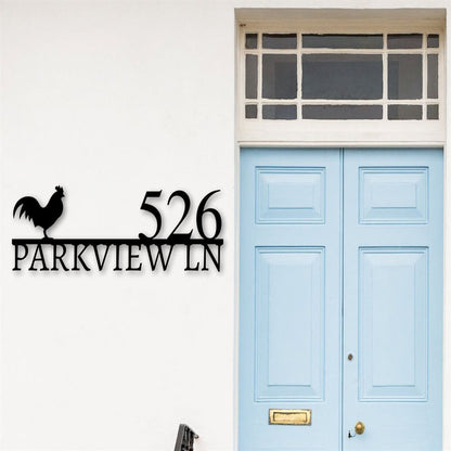 Metal Address Sign, Metal Address Underline Numbers Address Sign House Plaque Metal Address Numbers Address Plaque Porch Decor Porch Sign