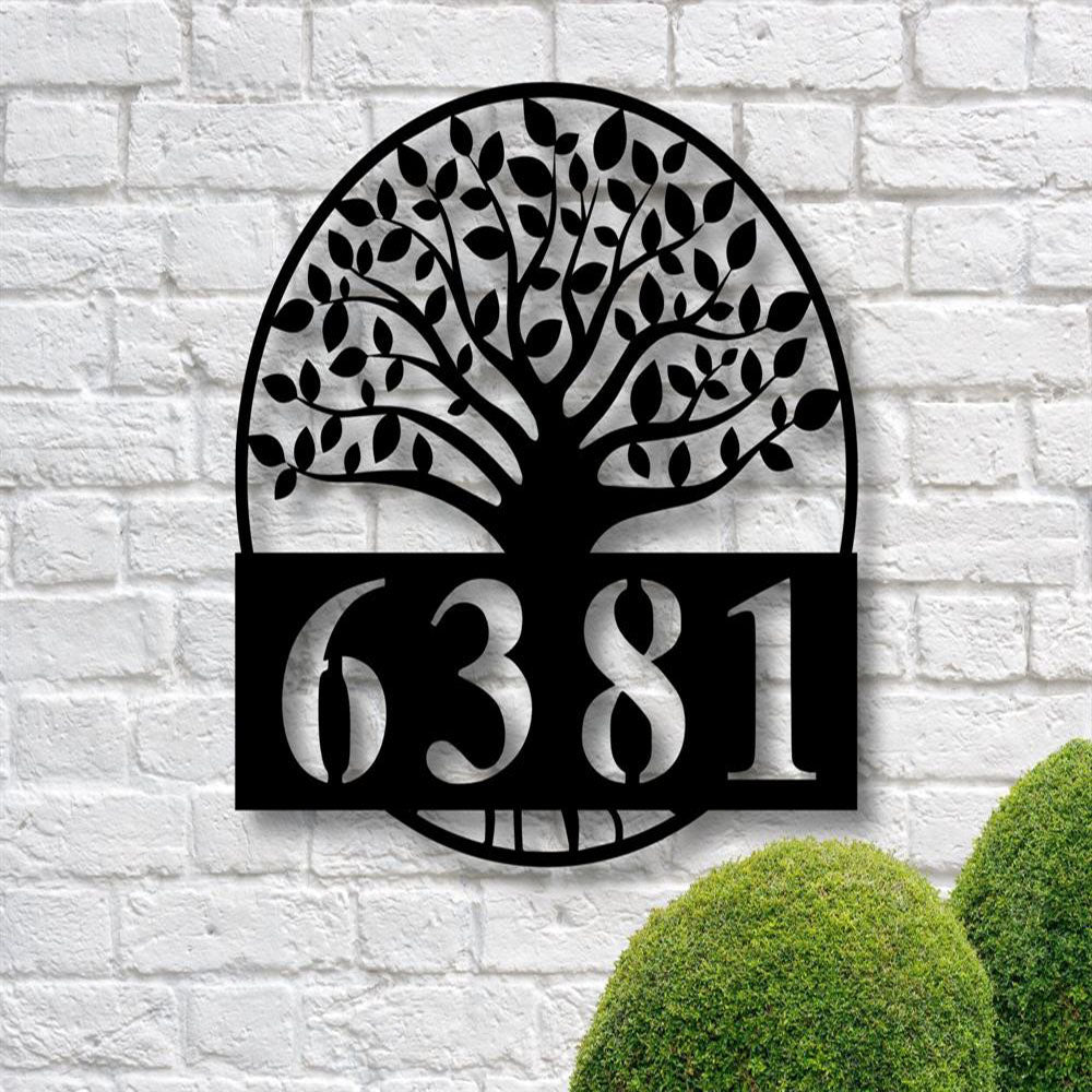 Metal Address Sign, Metal Custom Address Sign Address Plaque Yard Sign Front Porch Decor Address Sign With Stakes Lawn Mounted Address