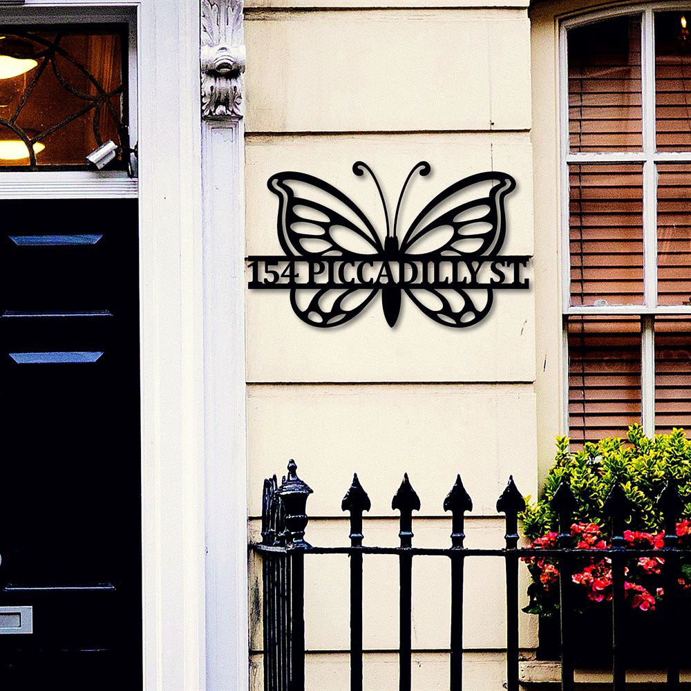 Metal Address Sign, Metal Custom Address Sign Address Plaque Yard Sign Front Porch Decor House Numbers Address Sign