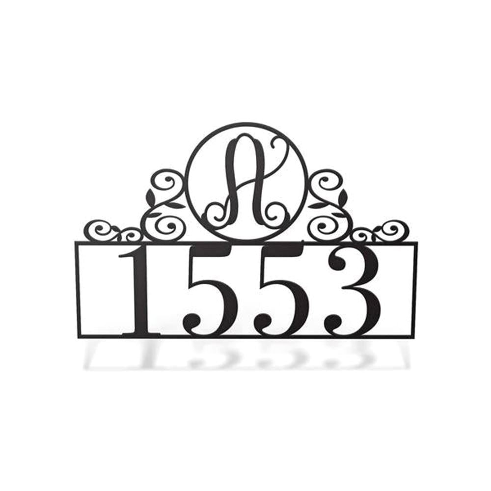 Metal Address Sign, Metal Flourish Address Sign Cut Metal Sign Metal Wall Art Metal House Sign
