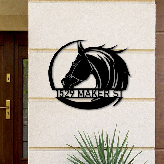 Metal Address Sign, Metal House Numbers Outdoor House Number Address Plaque House Number Sign Rustic Laser Cut Metal Digit Copper Vein