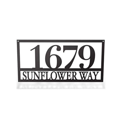 Metal Address Sign, Metal Rectangle Address Sign Cut Metal Sign Metal Wall Art Metal House Sign