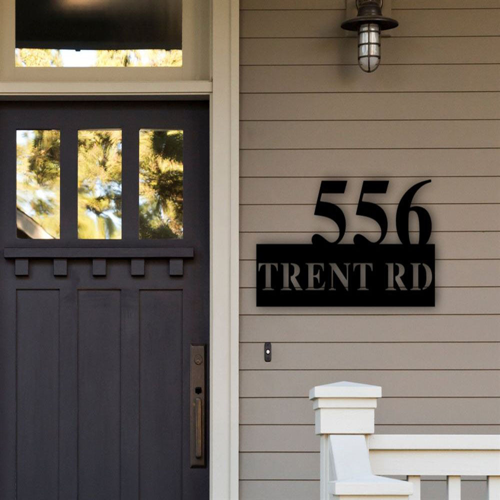 Metal Address Sign, Modern House Numbers Sign Metal House Number Custom Metal Sign Address Sign Contemporary Art Deco Address Plaque