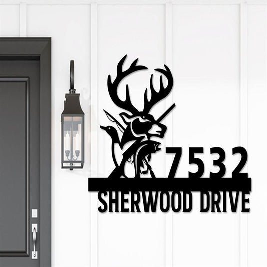 Metal Address Sign, Outdoor House Number Metal Sign Metal Address Sign House Number Sign Address House Numbers Metal Wall Art Outdoor