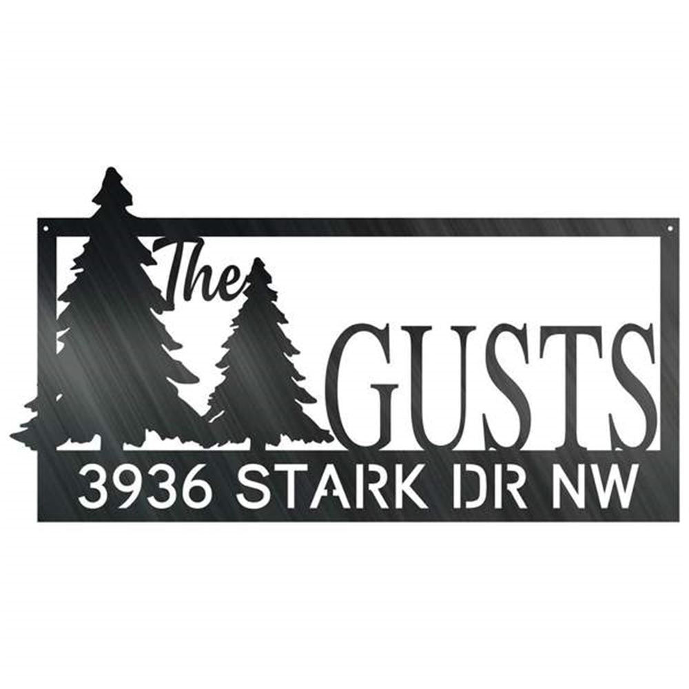 Metal Address Sign, Tree Address Customized Metal Signs Custom Metal Sign Custom Signs Metal Sign