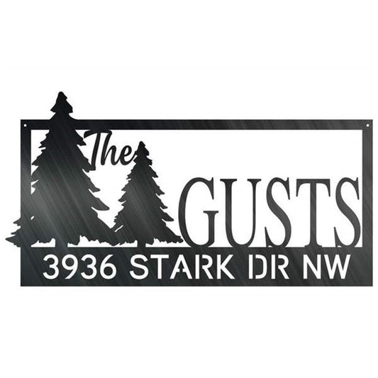 Metal Address Sign, Tree Address Customized Metal Signs Custom Metal Sign Custom Signs Metal Sign