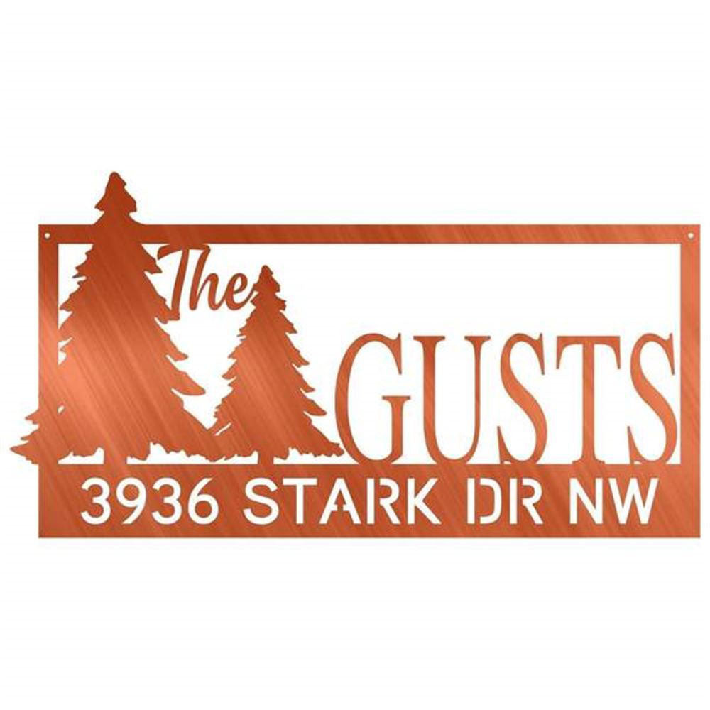 Metal Address Sign, Tree Address Customized Metal Signs Custom Metal Sign Custom Signs Metal Sign
