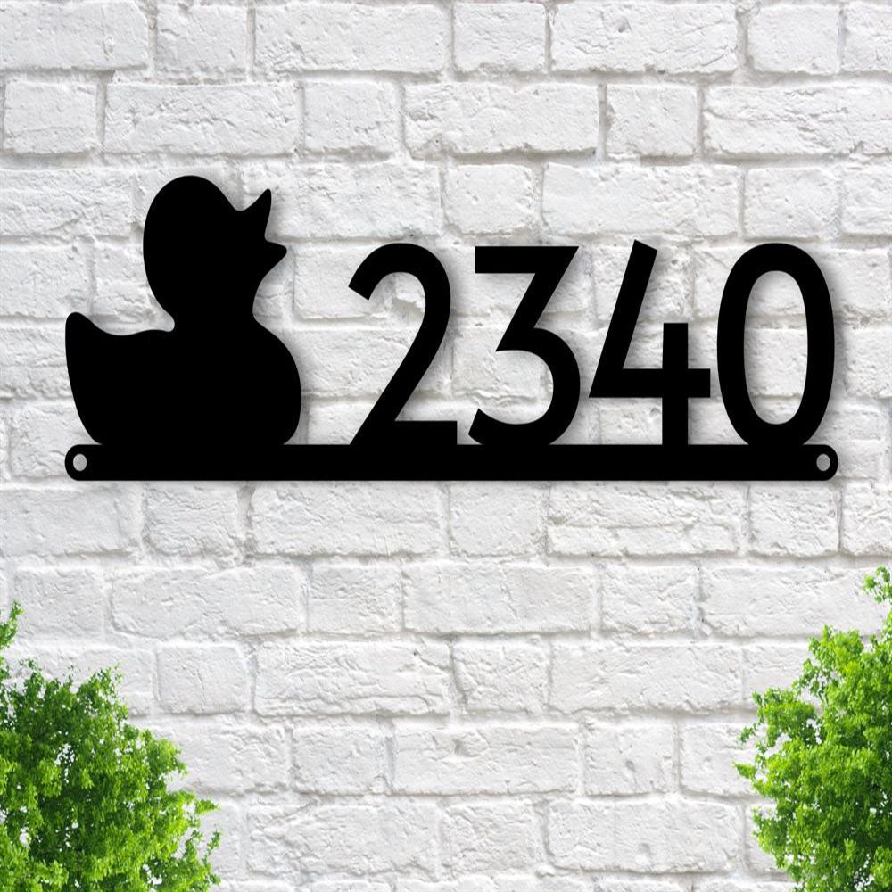 Metal Address Sign, Vertical House Number With Vines Metal Address Plaque Outdoor Metal Wall Art Sign Laser Cut Metal Digit Copper Vein