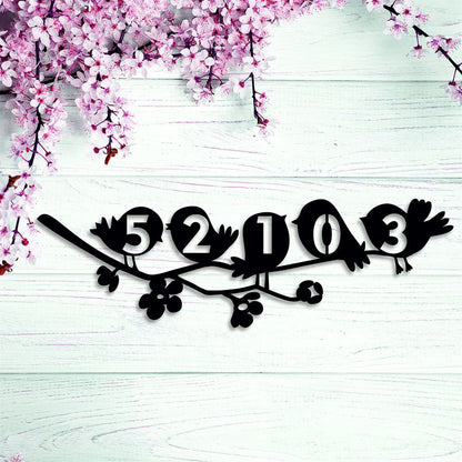Metal Address Sign, Vertical Outdoor House Number Metal Sign, Digit Black Address Plaque Outdoor Sign Address Sign