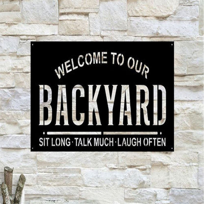 Metal Backyard Sign, Fathers Day Gift, Metal Sign, Backyard Metal Decor Outdoor, Metal Decor Sign, Wall Metal Sign, Home Decor Sign