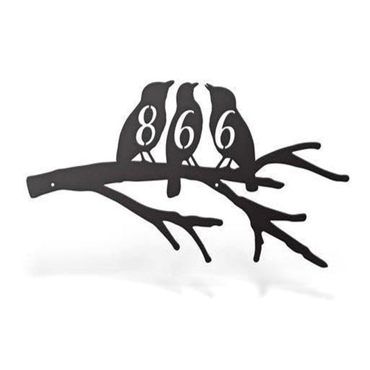 Metal Bird Address Sign, Cut Metal Sign, Metal House Sign, Wall Metal Sign, Home Decor Sign, Anniversary Gift, Wall Decoration Art