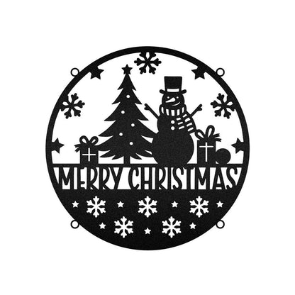 Metal Christmas Sign, Round Christmas Sign, Christmas Gift, Christmas Home Decor Sign, Christmas Outdoor Metal Sign