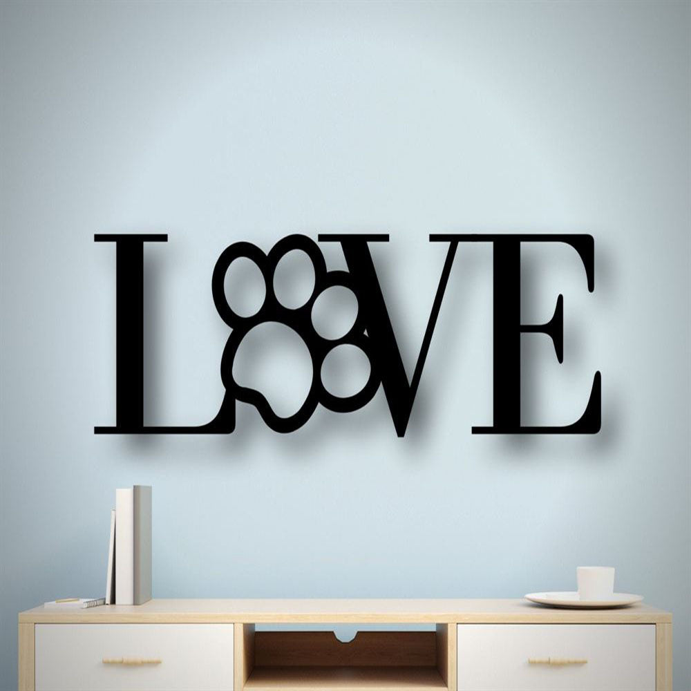Metal Dog Love Sign, Anniversary Gift, Dog Wall Decor, Dog Wall Art, Home Decor Sign