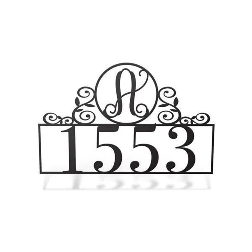 Metal Flourish Address Metal Sign, Cut Metal Sign, Metal House Sign, Wall Metal Sign, Home Decor Sign, Anniversary Gift, Wall Decoration Art