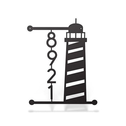 Metal Lighthouse Address Sign, Cut Metal Sign, Metal House Sign, Wall Metal Sign, Home Decor Sign, Anniversary Gift, Wall Decoration Art