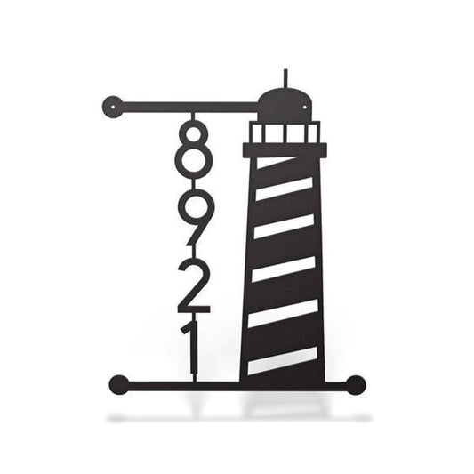 Metal Lighthouse Address Sign, Cut Metal Sign, Metal House Sign, Wall Metal Sign, Home Decor Sign, Anniversary Gift, Wall Decoration Art