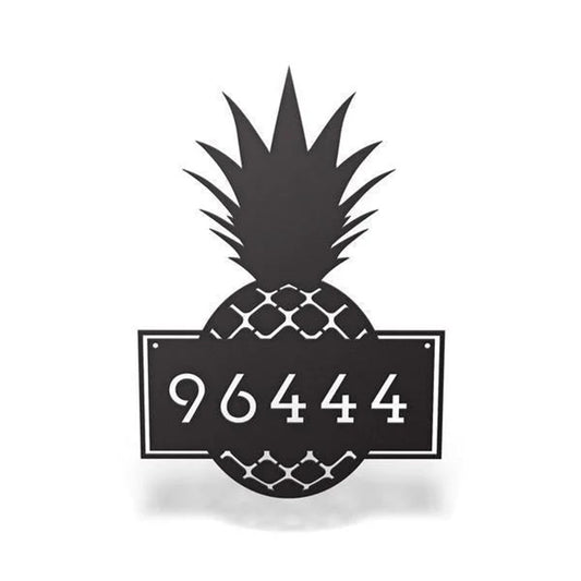 Metal Pineapple Address Sign, Cut Metal Sign, Metal House Sign, Wall Metal Sign, Home Decor Sign, Anniversary Gift, Wall Decoration Art