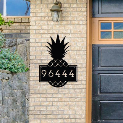 Metal Pineapple Address Sign, Cut Metal Sign, Metal House Sign, Wall Metal Sign, Home Decor Sign, Anniversary Gift, Wall Decoration Art