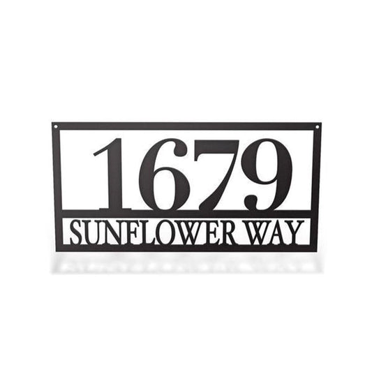 Metal Rectangle Address Sign, Cut Metal Sign, Metal House Sign, Wall Metal Sign, Home Decor Sign, Anniversary Gift, Wall Decoration Art