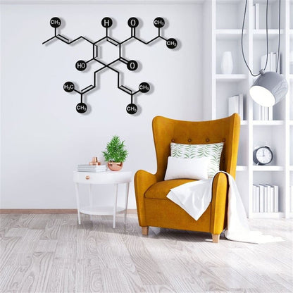 Metal Wall Decor, Beer Molecule Metal Wall Art, Science Art Biology Chemistry Art, Bar Decoration