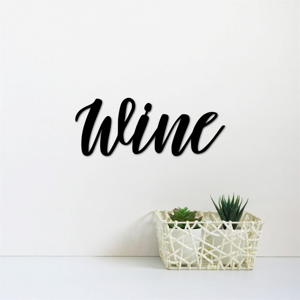 Metal Wine Sign, Wine Wall Word Wine Decor, For Wall Kitchen Decor, Wine Lover Gift, Wine Word Art, Home Bar Sign