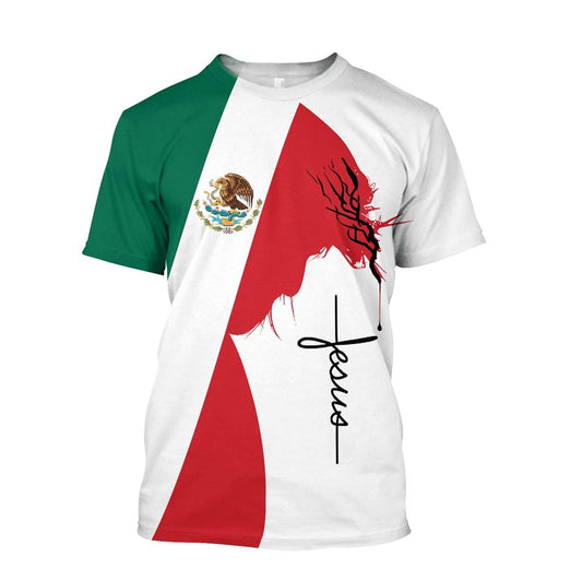Mexico Christian Jesus Unisex All Over Print 3D T Shirt For Men And Women, Christian T-Shirt, Faith Shirt