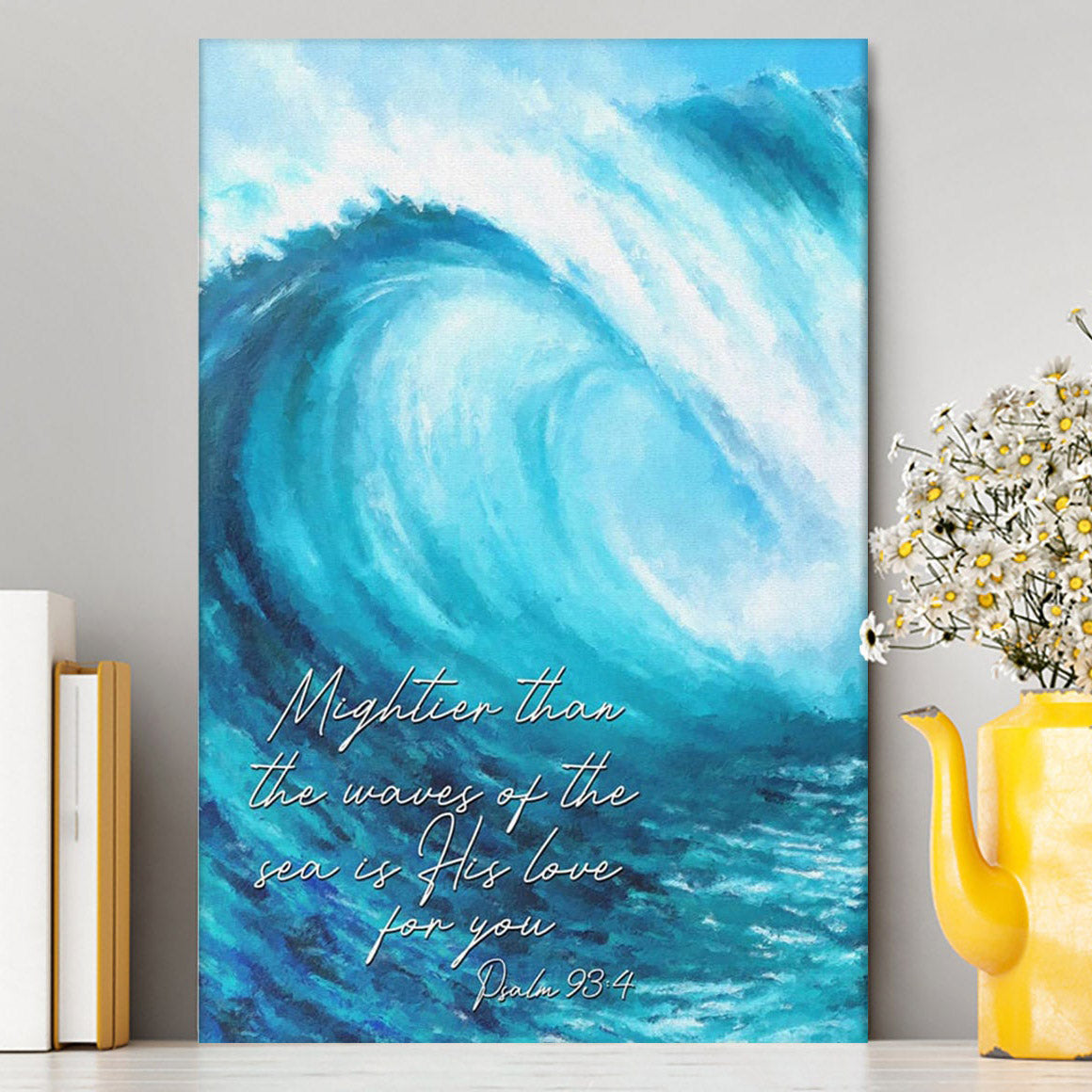 Mightier Than The Waves Of The Sea Canvas Wall Art - Christian Canvas Prints - Religious Wall Decor