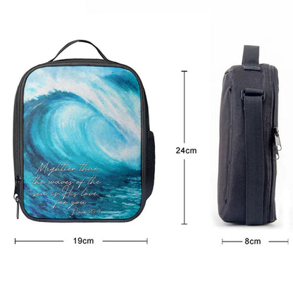 Mightier Than The Waves Of The Sea Lunch Bag, Bible Verse Lunch Bag For Men And Women