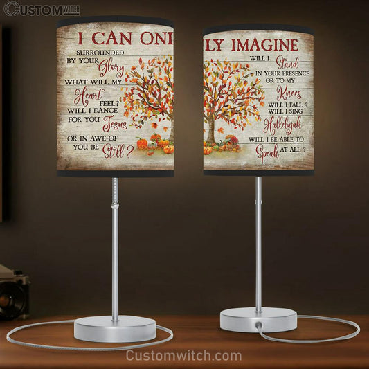 Mini Pumpkins I Can Only Imagine Table Lamb Art - Bible Verse Lamb Gift - Christian Bedroom Decor