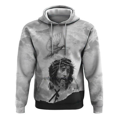 Miracle Worker Promise Keeper Light In The Darkness White Black Cross All Over Print 3D Hoodie, Christian Hoodie, Bible Verse Shirt, Jesus Apparel