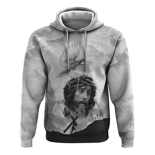 Miracle Worker Promise Keeper Light In The Darkness White Black Cross All Over Print 3D Hoodie, Christian Hoodie, Bible Verse Shirt, Jesus Apparel