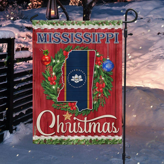 Mississippi Christmas Flag Merry Christmas Flag, Christmas Garden Flag, Home Decor Accessories, Christmas Outdoor Decor Ideas