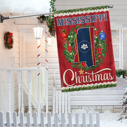 Mississippi Christmas Flag Merry Christmas Flag, Christmas Garden Flag, Home Decor Accessories, Christmas Outdoor Decor Ideas