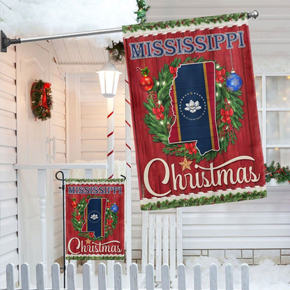 Mississippi Christmas Flag Merry Christmas Flag, Christmas Garden Flag, Home Decor Accessories, Christmas Outdoor Decor Ideas