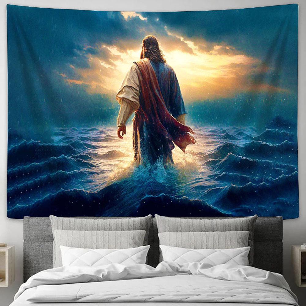 Modern Jesus Walking On Water Art Tapestry - Jesus Christ Picture - Ch ...