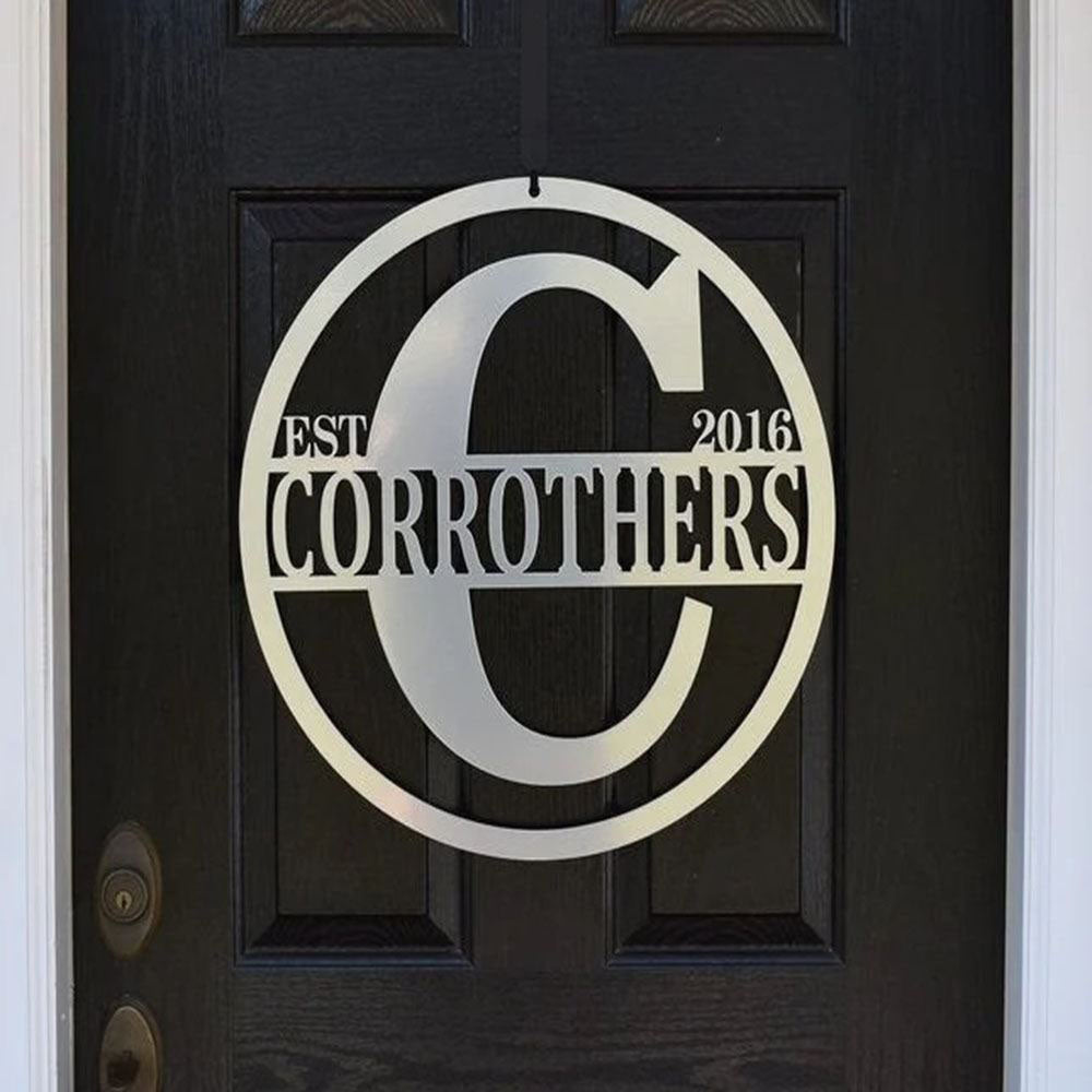 Modern Round Established Sign, Cut Metal Sign, Metal House Sign, Wall Metal Sign, Home Decor Sign, Anniversary Gift, Wall Decoration Art