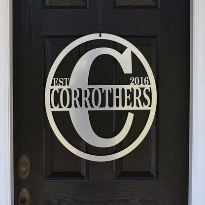 Modern Round Established Sign, Cut Metal Sign, Metal House Sign, Wall Metal Sign, Home Decor Sign, Anniversary Gift, Wall Decoration Art