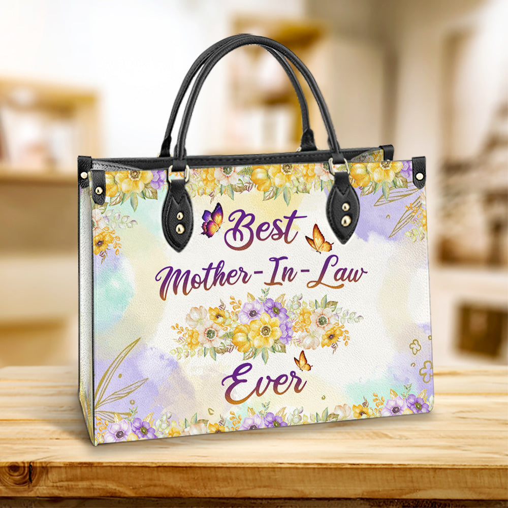 Mom Gift Best Mother In Law Ever Leather Bag, Women's Pu Leather Bag, Best Mother's Day Gifts