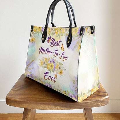 Mom Gift Best Mother In Law Ever Leather Bag, Women's Pu Leather Bag, Best Mother's Day Gifts