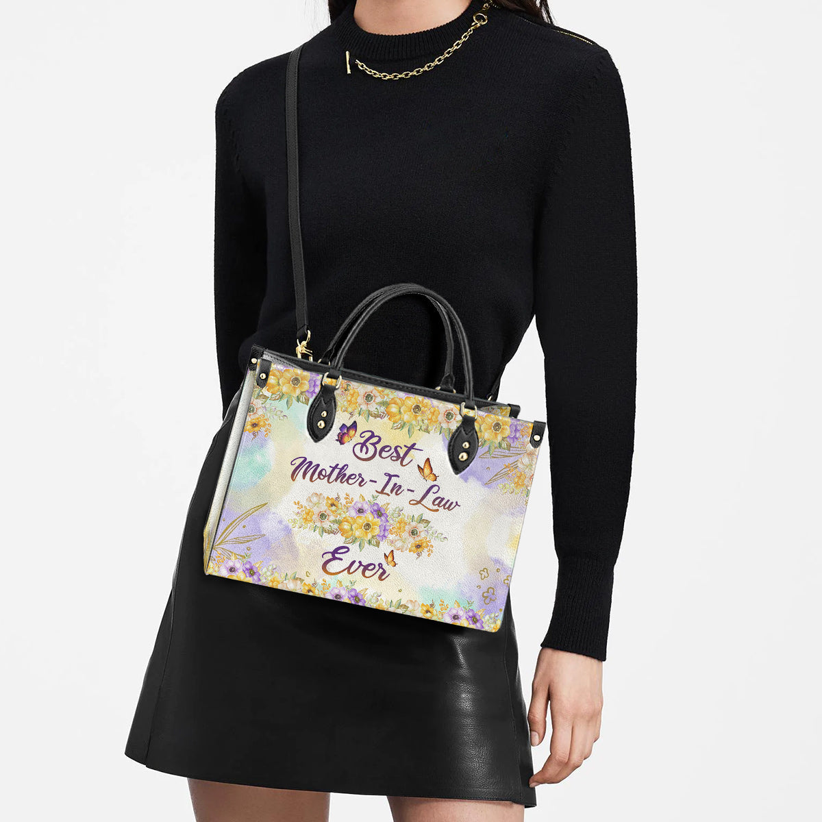 Mom Gift Best Mother In Law Ever Leather Bag, Women's Pu Leather Bag, Best Mother's Day Gifts