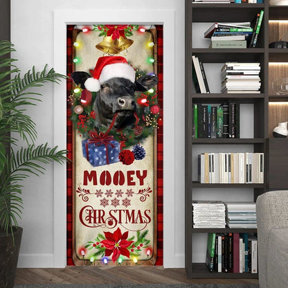 Mooey Christmas Cattle Farm Door Cover, Christmas Door Knob Covers, Christmas Outdoor Decoration